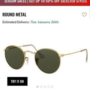 Ray Ban Round Metal Sunglasses